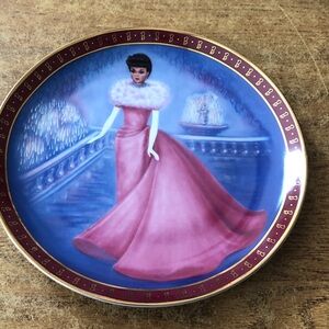Barbie Holiday Decor Plate with Pink and Blue Design
